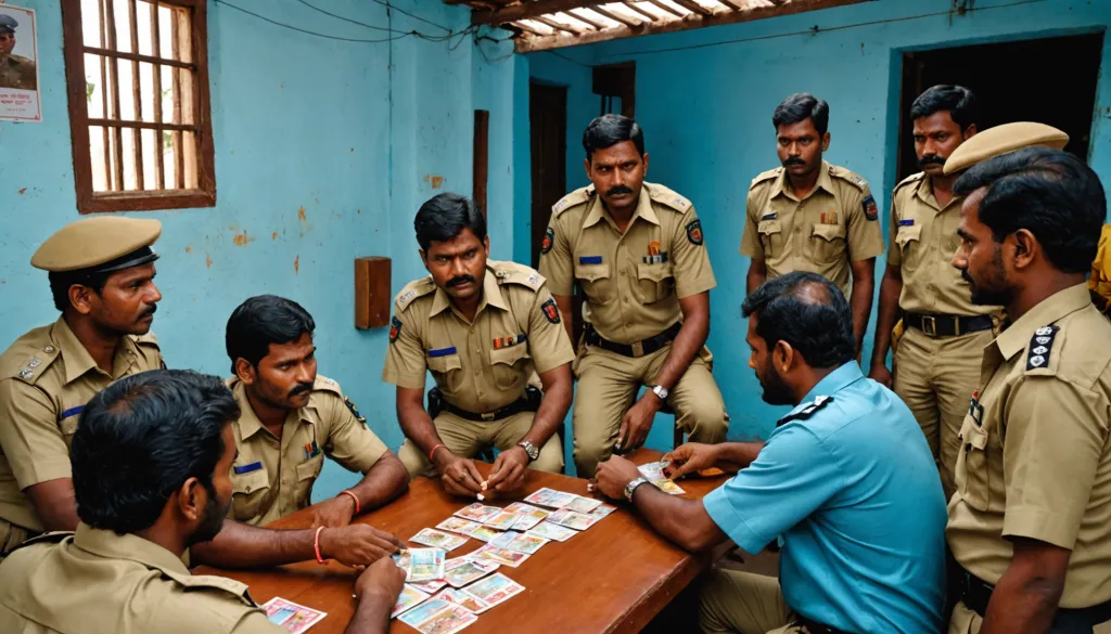 Police Raid Illegal Card Game in Prakasam Village