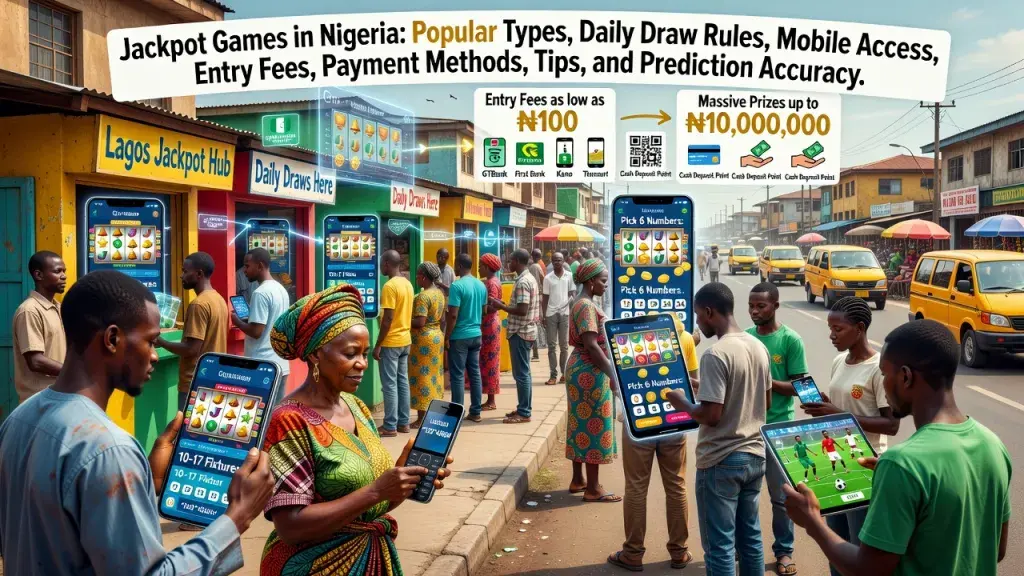 Jackpot Games in Nigeria: Popular Types, Daily Draw Rules, Mobile Access, Entry Fees, Payment Methods, Tips, and Prediction Accuracy